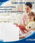 True HEPA Filter Replacement For Airmega AP-1512HH Mighty And Airmega 200M Purifiers, 3 pack with family reading