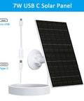 7W Solar Panel Charger for Arlo Essential, USB C to Micro USB, IP66 Weatherproof, 360 Degree Mount