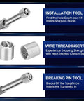 Components of Stainless Steel M7x1 Thread Repair Kit With Twisted Drill And Insertion Tool Twenty Five Piece Set shown