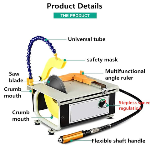 Mini Table Saw Kit With 1500W Power And All In One Jewelry And Woodworking Bench Polisher 0 To 23000 Rpm Benchtop Buffer
