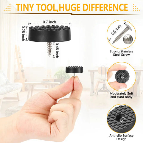 Heavy Duty Screw On Furniture Rubber Feet 32 Pack Anti Slip Floor Protectors For Chair Legs Fits 0.7 0.95 1.25 Inch