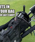 Back Saver Golf Ball Retriever With Easy Press Tube For Quick Grab And Go Ball Pickup stored in a golf bag