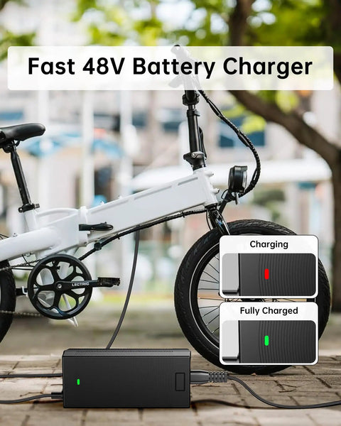 54.6V 2A Five Connector Electric Bike Charger For 48V Lithium Batteries Works With Lectric XP 2.0 And 3.0 Ecotric City Beach Evercross H5 H7 Ebikes And More With Wide Input 100 240V For Fast Plug And Play Home Charging