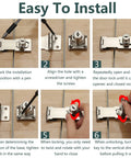 Step-by-step installation guide for Keyed Alike 4 Inch Hasp Locks 2 Pack With Twist Knob Key Locking Hasp Stainless Steel Cabinet And Door Catch Lock For Home Office Use Easy To Install No Fuss Setup Keys Open Both Locks Durable Heavy Duty Security Silver, focusing on marking, aligning, and securing with a screwdriver