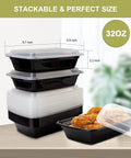 Stacked 50 Pack 32oz Meal Prep Containers With Leakproof Lids BPA-Free Plastic Food Storage Reusable To Go Boxes with chicken