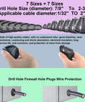 Rubber Grommets Wire Protection 28 Pcs Set Featuring Tower Type And Flat Type Firewall Hole Plugs displayed with cable installation