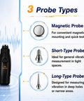 3 In 1 Digital Vibration Meter Vibrometer For Shop Floor Diagnostics, Real Time Vibration Analysis, Piezoelectric Sensor Vibe Checker, Rotating And Reciprocating Equipment Monitor, Pro Grade Tool, with 3 probe types