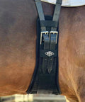 Close-up of 2XCool Dressage Girth With Removable Cooling Liner, V-Shaped Design for Pressure Distribution on horse