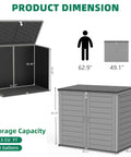 All-Weather Outdoor Storage Shed For Two Trash Bins, 304-Gallon Double-Wall Resin Unit dimensions and storage capacity