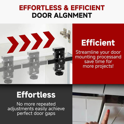Adjustable Cabinet Door Mounting Jig For Frameless And Face Frame Cabinets with precise hinge guide in use