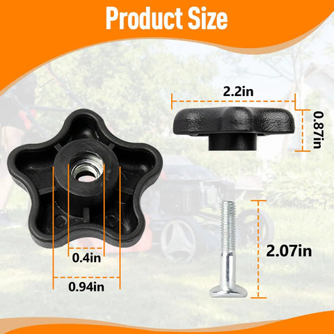 Product size details of Two Pack Handle Knobs With Screws Bolts And Washers Replacement Kit For Snow Blowers And Lawn Mowers Compatible With Models 92 2260