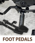 Go Kart Foot Pedals Set For Off Road Vehicles And ATVs Durable Plastic And Alloy With Non Slip Surface next to vehicle frame