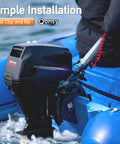Boat Engine Safety Kill Switch Lanyard Cord for Yamaha Johnson Tohatsu Honda on outboard motor with red PU rope