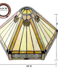 Lit Yellow Hexagon Tiffany Style Glass Lamp Shade Replacement for Arched Floor Lamp Torchiere and Pendant Lights 12 Inch Wide