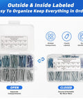 Top Tier Cabinet Pull Screws And Dresser Drawer Knob Fasteners With Rock Solid 8-32 And Metric M4 Threads in labeled case with compartments.