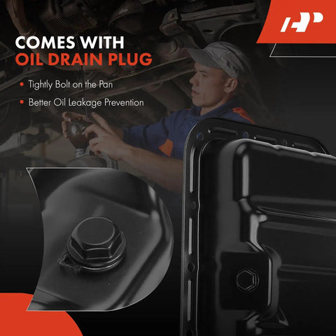 Mechanic with Lower 3.6L Engine Oil Pan Sump With Plug-In Gasket And Bolts For Dodge Grand Caravan installation