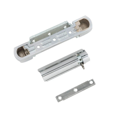 Beefy Adjustable Spring Hinge With 0.875 Inch Offset for Self Closing Refrigerators and Cabinets, silver parts layout