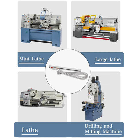 Digital Readout and 520mm Linear Scale with 0.005 mm Accuracy for Milling Lathe Machines, optical length precision example.