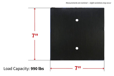 7x7 inch steel plate from Beefy Three Piece Snowmobile Dolly Set With 990 Lb Capacity Heavy Duty Steel Dollies, black finish