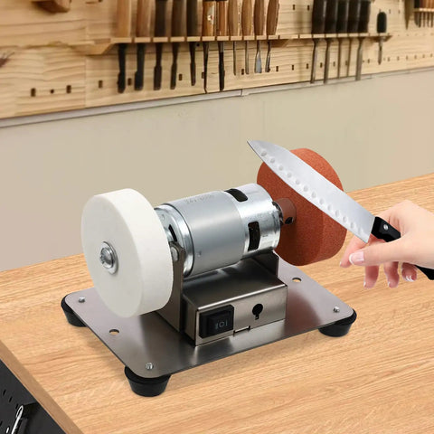 Heavy Duty Mini Electric Bench Sander And Dual Wheel Bench Grinder 96W Stainless Steel Sanding Machine with knife sharpening.