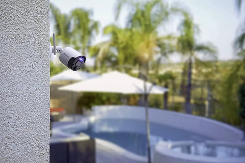 Mounted 4K WiFi IP Security Camera With Red And Blue Siren Lights, Motion Spotlight, License Plate And Face Capture