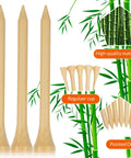 Bulk 2000 Pack Bamboo Golf Tees Two And Three Quarters Inch Natural Wood Color Friction Reducing Tees For Side Spin