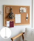 Extra Long Hardcore Upholstery Nails With Bulletproof Hold And Flat Head Furniture Tacks For Sofa Wood Trim Craft Projects Large Metal Push Pins Silver Finish Set pinned to a cork board with notes.