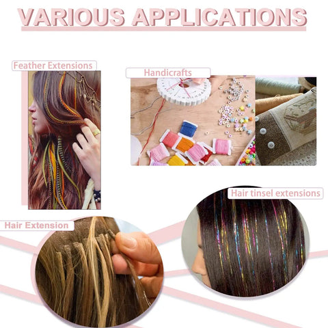 3 Piece Hair Extension Loop Needle Threader Beader Tool Kit For DIY Extensions, Premium Wood And Stainless Steel, Easy To Use, Durable And Precise Weaving For Quick Pro Results for feather and hair extensions
