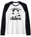 I'd Rather Be Flying Paramotor Raglan Tee For Powered Paragliding Fans, Lightweight Classic Fit Baseball Shirt in Black