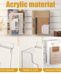Two Pack Slatwall Magazine Display Pockets Clear Acrylic Literature Holders 8.5 W X 11 H X 2.5 D installed on a wall