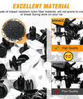 Mazda Front Fender Liner Fastener Kit With 60 Pcs Hex Head Screws Nylon U Nuts And Push Rivet Clips detail with material quality comparison