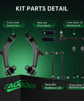 Front End Suspension Kit For 2005 2010 Ford Mustang GT And Base Not For Bullitt Shelby Boss Includes 2 Front Lower Control Arms With Ball Joints 2 Sway Bar Links And 4 Outer And Inner Tie Rod Ends parts diagram