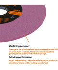 Heavy Duty Chainsaw Sharpener Grinding Wheel With Premium Chrome Oxide Abrasive For Universal Saw Chain Sharpeners To Nail High Speed Steel Teeth Smooth As Butter 3/16 Inch Thick By 5 3/4 Inch Diameter close up of grinding wheel showing 80 grit surface detail.