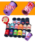 16 colorful 40-yard thread spools for Grab And Go Portable DIY Sewing Kit For Travelers And Beginners With 16 Spools Of Thread Scissors Needles Thimble Tape Measure Plus All Essentials Black Size Small Gift