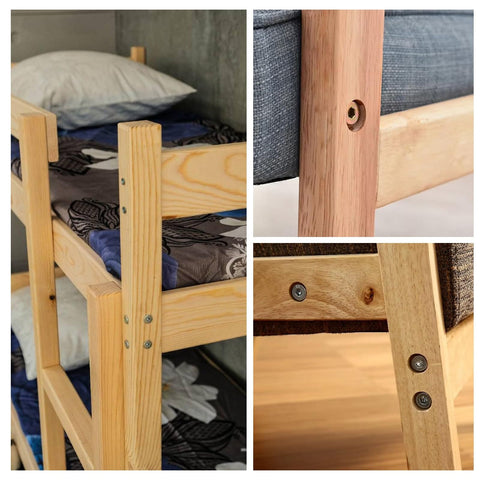 Wooden bunk beds with M6 X 100mm Bunk Bed Bolts 10 Pack Hardware Replacement Kit Hex Socket Wood Bed Screws For Bed Frames