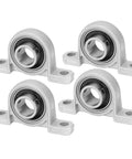 Four Pack KF004 Pillow Block Bearings, Flange Mounted Self Aligning Zinc Alloy, for 20mm Bore, display angle view