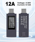 Type C Power Meter USB C Tester With LCD Display Digital Multimeter 4 To 30V 0 To 12A Voltage Current Monitor shown front and back