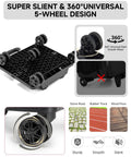 Detailed view of 5-wheel system for Rolling Teacher Tote Bag With Accordion File Organizer And Fifteen Point Six Inch Laptop Compartment