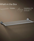 Elate Hotelier Polished Chrome Towel Bar Easy To Install Modern Bathroom Update With Installation Kit