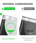 Material comparison of black bubble mailers 6x10 inch 100 pack padded envelopes with usable inner 6x9 inch thick opaque shipping bags.
