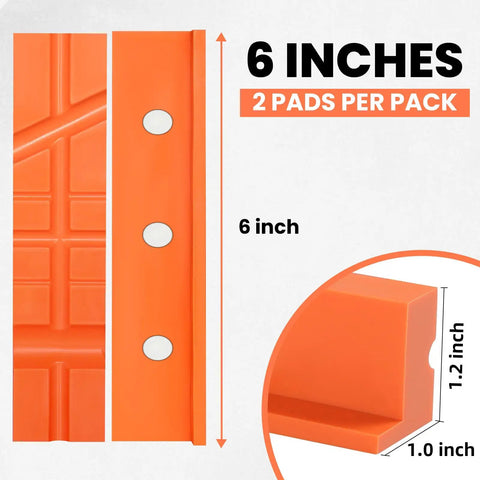 6 Inch Magnetic Soft Vise Jaws Cover Pads For Clamping And Holding Heavy Duty TPU Jaw Pads With Multi Groove Design To Protect Delicate Surfaces While Gripping Tight Ideal For DIY Home Workshop And Hobby Projects, 6 inch orange TPU pads, 2-pack
