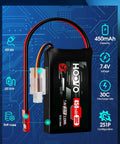 2S LiPo Battery 7.4V 450mAh 30C With JST Plug For RC Helicopter Quadrotor FPV Racing Drone And Small Plane Two Pack Power Set