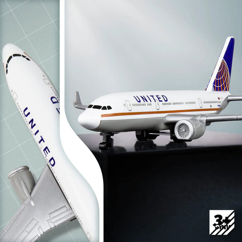 Mini Alloy Die Cast Model Airplane for Tabletop Display and Collector Showpiece with United livery on display