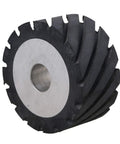 Top Shelf Aluminum Core Rubber Contact Wheel For Belt Sanders And Polisher Machines Featuring Serrated Grip Surface, 100mm
