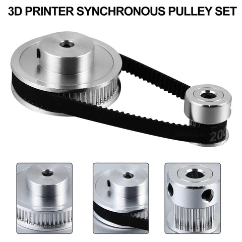 Premium Aluminum Synchronous Wheel Kit Stepper Motor Pulley Set With Timing Belt Screws And Allen Key For Smooth Transmission built for 3D printer