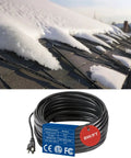 Self Regulating Roof And Gutter Heat Cable For Ice Dam Prevention 8 Watts Per Foot Heavy Duty Snow Deicing Tape 140 Foot Length Patented Heating Technology installed on roof with snow