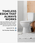 White Finish Front Mount Toilet Handle Replacement Kit installed on toilet with universal flush lever, no fuss install.