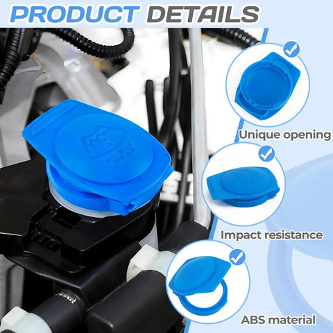 Detail view of OEM 3Q0955455 Windshield Washer Fluid Cap For Volkswagen Atlas GTI Tiguan Arteon Jetta installed on car