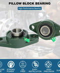 Four Pack Pillow Block Bearing Three Quarter Inch Bore Flange Mount Self Aligning Cast Iron Housing With Set Screw Locking