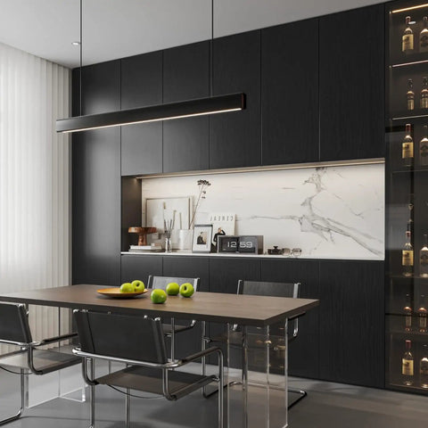 Modern kitchen with black cabinets using 24 Inch By 196 Inch Black Wood Peel And Stick Wallpaper For Furniture Self Adhesive Film Durable Finish